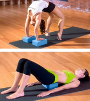 Ensemble de blocs de yoga en mousse EVA antidérapants de haute densité, écologiques, avec logo personnalisé, rouge, 120g