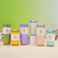 Gobelet isotherme à double paroi avec paille et couvercle, logo personnalisé, thermos 500 ml, gobelet en acier inoxydable sous vide