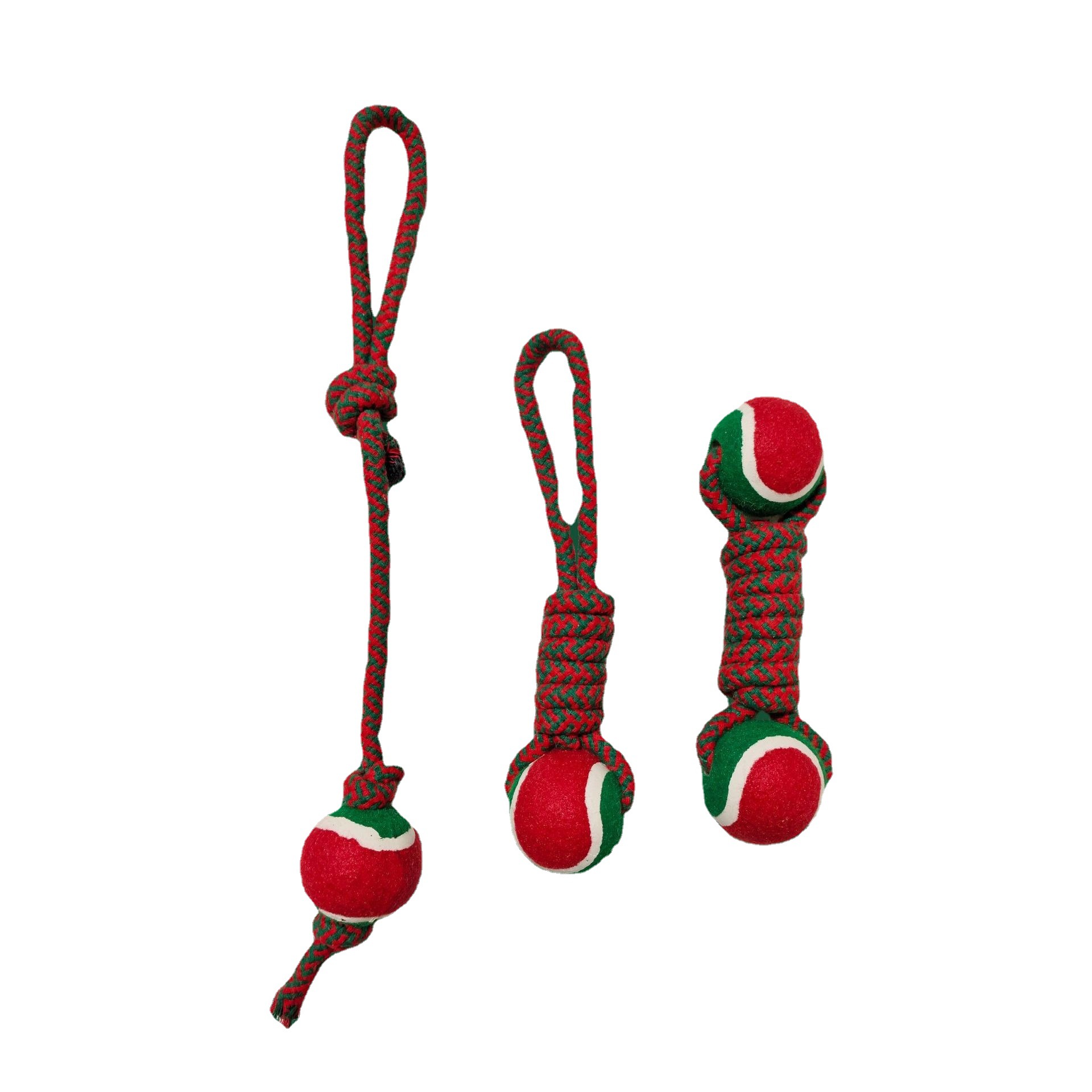New Design Christmas Green and Red Knot Rope Dog Chew Toy Interactive  Cotton Rope With Tennis Ball for Dog Festival Gifts| Alibaba.com