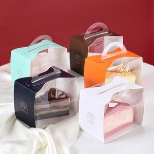 Caja de rebanadas de pastel de Mousse de arándanos para llevar, venta al por mayor, papel revestido desechable personalizado para alimentos y bebidas - Product Image 1