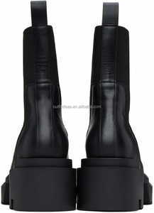 Stivali Chelsea in Pelle di Vitello Originale Unisex con Plateau e Tacco a Blocco per Uomo e <span class=keywords><strong>Donna</strong></span> - Product Image 4