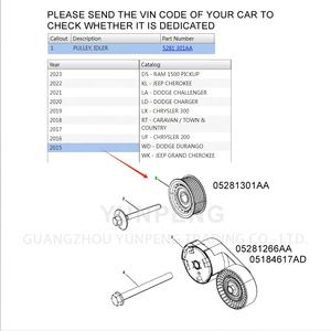 Polea Tensora 05281301AA para Jeep Grand Cherokee, Dodge Durango, Journey, Challenger, Charger, Chrysler 300c, Grand Voyager - Product Image 3