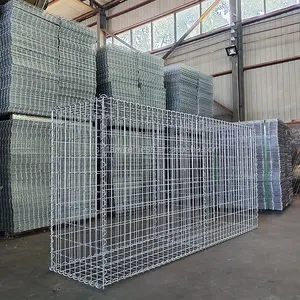 Hochwertiger pvc-beschichteter verzinkter gabion-kasten 2x1x1 geschweißter gabion-korb für flussbank-felsenwand