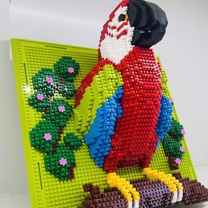 Mini Bloques de Construcción Creativos, Juguete de Construcción de Murales, Decoración de Pared, Ensamblaje Educativo DIY, Tipos de Águila y Loro - Product Image 2