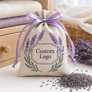 Op maat gemaakte geborduurde gedroogde lavendel geurende zakje met modern design en aangepaste verpakking voor kledingkast laden en huisgeur. - Product Image 1