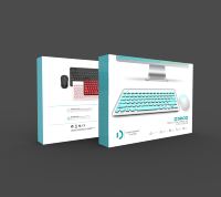Keyboard dan Mouse Nirkabel Portabel 2.4Ghz dengan Proyeksi Terpisah dan USB untuk iPad dan Tablet Android