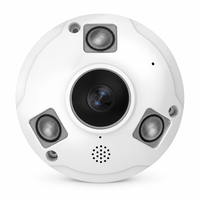 Caméra IP panoramique fisheye 360 degrés 12MP, caméra de sécurité CCTV extérieure PoE, IP66, anti-vandalisme, vision nocturne IR, WDR, H.265, carte SD