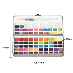 Watercolor Paint Set 72 Vivid Colors In Portable Box Include Brush Palette Sponge Pocket Travel Watercolor Set