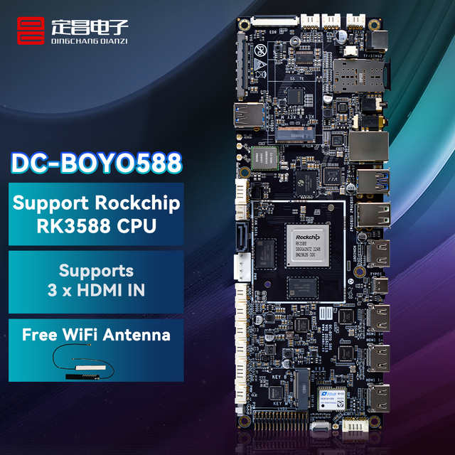 Rockchip RK3588 Industrial Motherboard 128GB Max RAM Online Conference Integration Android 12 Linux SATA New DDR Online