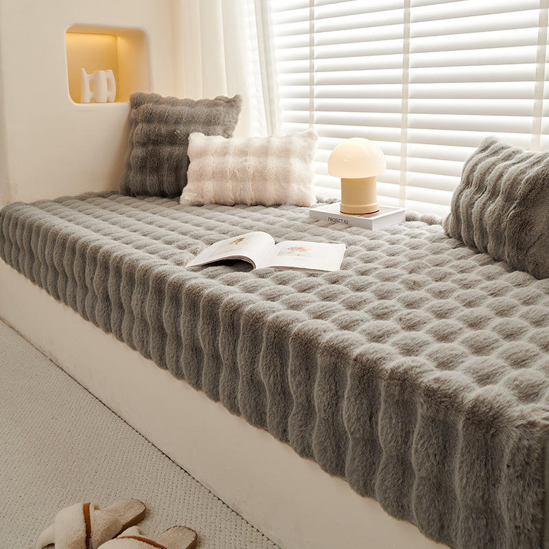 กระเป๋าขนกระต่ายนวด - สีเทาเข้ม