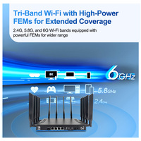 OEM ZBT02-Z8803BE-DS-T Router perusahaan OpenWRT 2.5G WAN 4GE LAN tri-band WiFi 2.4G/5.8G/6.0GHz 19000Mbps dengan SIM 5G