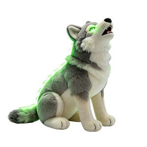 Peluche Lupo Luminoso al Buio, Senza Batterie, Personalizzabile OEM, Morbido Pupazzo per Bambini - Product Image 1