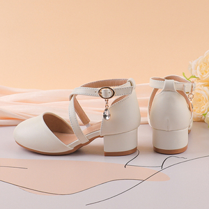 Chaussures habillées à talons hauts pour filles, semelle en caoutchouc légère, dessus en PU, élégantes, respirantes, adaptées au printemps, chaussures d'école, chaussures de princesse - Product Image 2