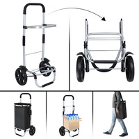 Chariot à provisions pliable Panier à provisions léger en aluminium avec sac de refroidissement isolé Escalier Escalade Chariot d'épicerie
