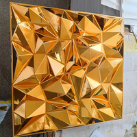 Panneaux muraux 3D de luxe de haute qualité, effet miroir brillant doré argenté, à coller, fabriqués en Chine