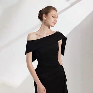 Vendita all'Ingrosso 2025 Nuovo Abito di Moda di Alta Qualità per Boutique, Vestito Lungo Nero Estivo Molto Richiesto nei Negozi di Moda - Product Image 5