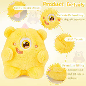 Peluche géante jaune à un grand œil avec cornes, modèle 8061 OEM, douce et câline, cadeau d'anniversaire pour enfants, filles et garçons - Product Image 4