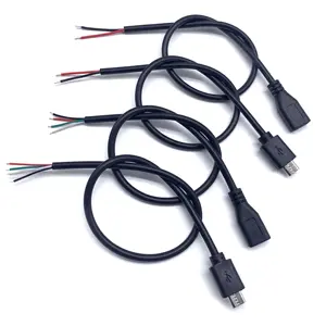 微型公母2芯4芯0.3m 1m定制USB电缆微型公母至4芯线开口端