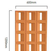 Brique creuse en PU pour balcon incliné de villa, composant extérieur rouge, décoration murale à grille de neuf compartiments, bloc de construction à 9 trous
