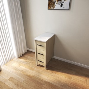 Modern Single Faucet Hole <b>Bathroom</b> Vanity Granite Desk & Marble <b>Countertop</b> with Drawer <b>Storage</b> Cabinet Melamine Painting Finish - Product Image 3