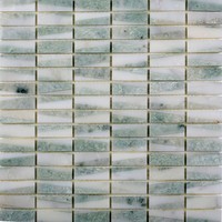 Carrelage de mosaïque en pierre en forme de bande de marbre vert Ming pour le carrelage intérieur du mur et du sol