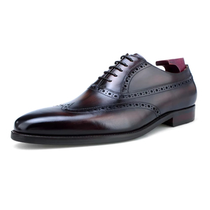 Chaussures Derby en cuir pleine fleur respirantes pour hommes - Chaussures habillées formelles ajustées, antidérapantes et cousues à la main pour le travail - Product Image 3