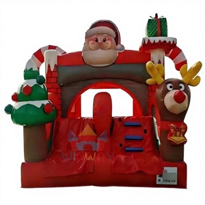 Château gonflable commercial de haute qualité sur le thème de Noël en PVC, bonhomme de neige, parc d'aventure en plein air pour enfants, fêtes, comprend - Product Image 1