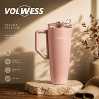 2 gobelets isothermes de voyage en acier inoxydable sans BPA, 40 oz, avec poignée, double paroi, isolation sous vide, réutilisables, anti-fuite