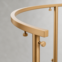 Support d'arche de mariage en métal durable en forme de S avec base circulaire et support de suspension doré pour la planification d'événements haut de gamme