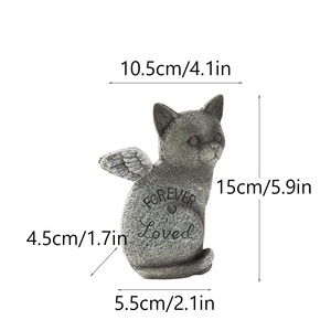 Ornement commémoratif <span class=keywords><strong>pour</strong></span> animaux de compagnie avec ailes d'ange <span class=keywords><strong>pour</strong></span> la maison, le jardin et l'<span class=keywords><strong>extérieur</strong></span>, pierre tombale artisanale <span class=keywords><strong>en</strong></span> <span class=keywords><strong>résine</strong></span> <span class=keywords><strong>pour</strong></span> <span class=keywords><strong>chat</strong></span> et chien - Product Image 6