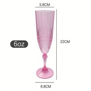 Transparent Crystal <b>Clear</b> Retro <b>Plastic</b> Disposable Wine Goblet Eco-Friendly Reusable Portable 180ml Capacity for Party Supplies - Product Image 4