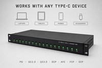 Station de charge rapide USB-C 16 ports, montage en rack 1U, chargeur PD 65W pour plusieurs appareils, accessoires électroniques