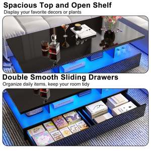 Hiện Đại Đơn Giản <span class=keywords><strong>LED</strong></span> Ánh Sáng Độ Bóng Cao Trắng Gỗ Bàn Cà Phê Thiết Kế Bắc Âu Bên Bảng Cho Phòng Khách Và Ăn Uống Đồ Nội Thất Nhà - Product Image 5