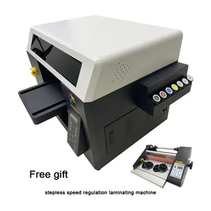 ZUNSUNJET A3 Uv Dtf Printer Dual Xp600 Multicolor Small Uv Flatbed Printer Machine With Laminator A B Film For Small Business