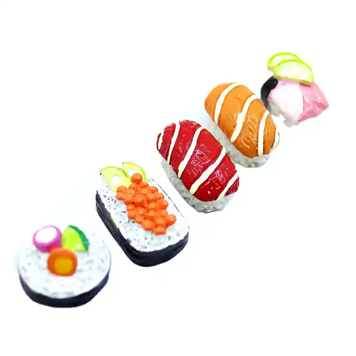 Wholesale Simulation Japanese sushi roll resin jewelry accessories