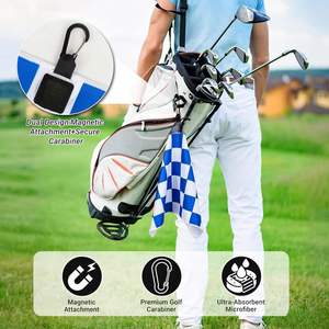 Serviette de golf en microfibre de haute qualité, tissée en nid d'abeille, avec logo brodé personnalisé - Product Image 4