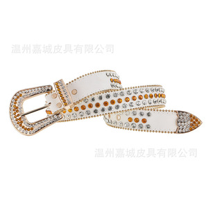 Cinturón Casual con Hebilla de Diamantes de Imitación Estilo Y2K 105cm 115cm 125cm 135cm Hebilla de Aleación Diseño Sólido Moldeado en una Sola Pieza - Product Image 3