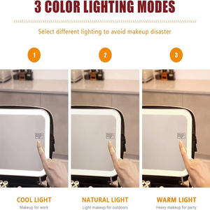 Trousse de <span class=keywords><strong>maquillage</strong></span> LED intelligente avec miroir réglable Boîte de rangement cosmétique pour voyage Salle de bain Dortoir Filles Solution de rangement de bureau - Product Image 2