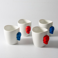 Vente flash - Tasse à café en céramique au design unique et irrégulier - Logo personnalisé pour cadeau