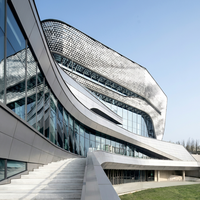 Façade murale courbée moderne en aluminium, panneau de mur vitré unitaire pour projets de construction extérieurs
