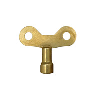 Clé de radiateur et de robinet en laiton, moderne et minimaliste, double face, antivol, verrouillable, à ouverture rapide pour compteur d'eau d'évier utilitaire