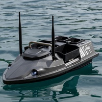Bateau à appâts intelligent en plastique carbone, télécommandé GPS pour la pêche en extérieur, avec sondeur électrique intégré et batterie au lithium, capacité de charge de 6 kg