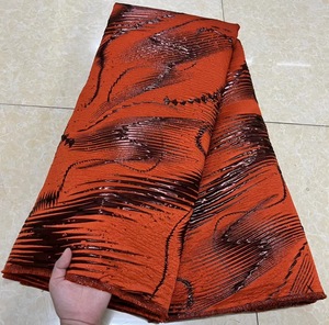 Fashion Jacquard <strong>Fabric</strong> New Arrival African Brocade <strong>Lace</strong> <strong>Fabrics</strong> <strong>Orange</strong> Jacquard <strong>Lace</strong> <strong>Fabric</strong> for Suit - Product Image 1