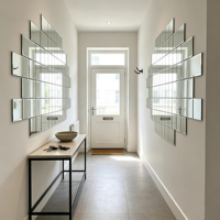 Tuiles murales en miroir acrylique autocollantes carrées arrondies en gros pour la décoration intérieure, le bricolage et l'ornement de salle de bain