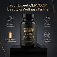 Comprimés de zinc et de magnésium pour hommes 0,6 g avec poudre de ginseng et d'huître – Marque privée disponible