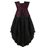 Ensemble bustier et jupe irrégulière pour femme, cosplay, grande taille, corsets, robe