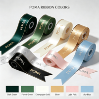Ruban en satin personnalisé avec logo imprimé, couleur unie, double face, doux et lisse