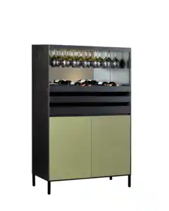 Moderna casa soggiorno mobili Display armadio in legno impiallacciato MDF Wine Bar nero multifunzionale pittura mobile Tv in legno