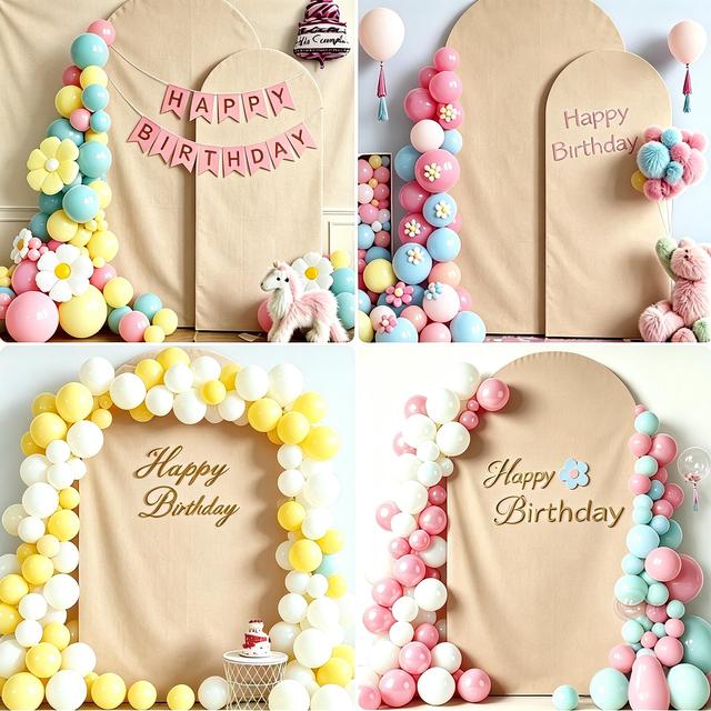Solid Color U-Shaped Arch Cover Stretchable Arched Backdrop Stand Cover for Baby Shower Graduation Bridal Shower Decor