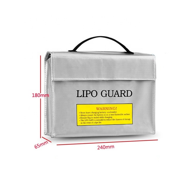 240x65x180mm Fireproof Safe Battery Guard Storage Bag for RC Explosion-Proof Lipo Charging Sack for Electrical Toys